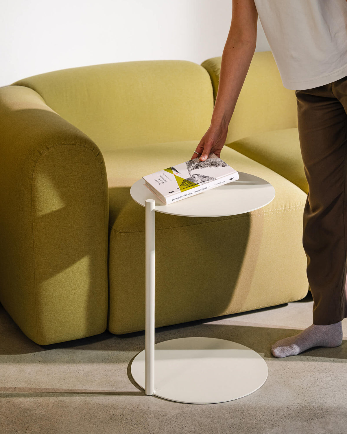 Ande Side Table - living room, white, round side table for the sofa ...