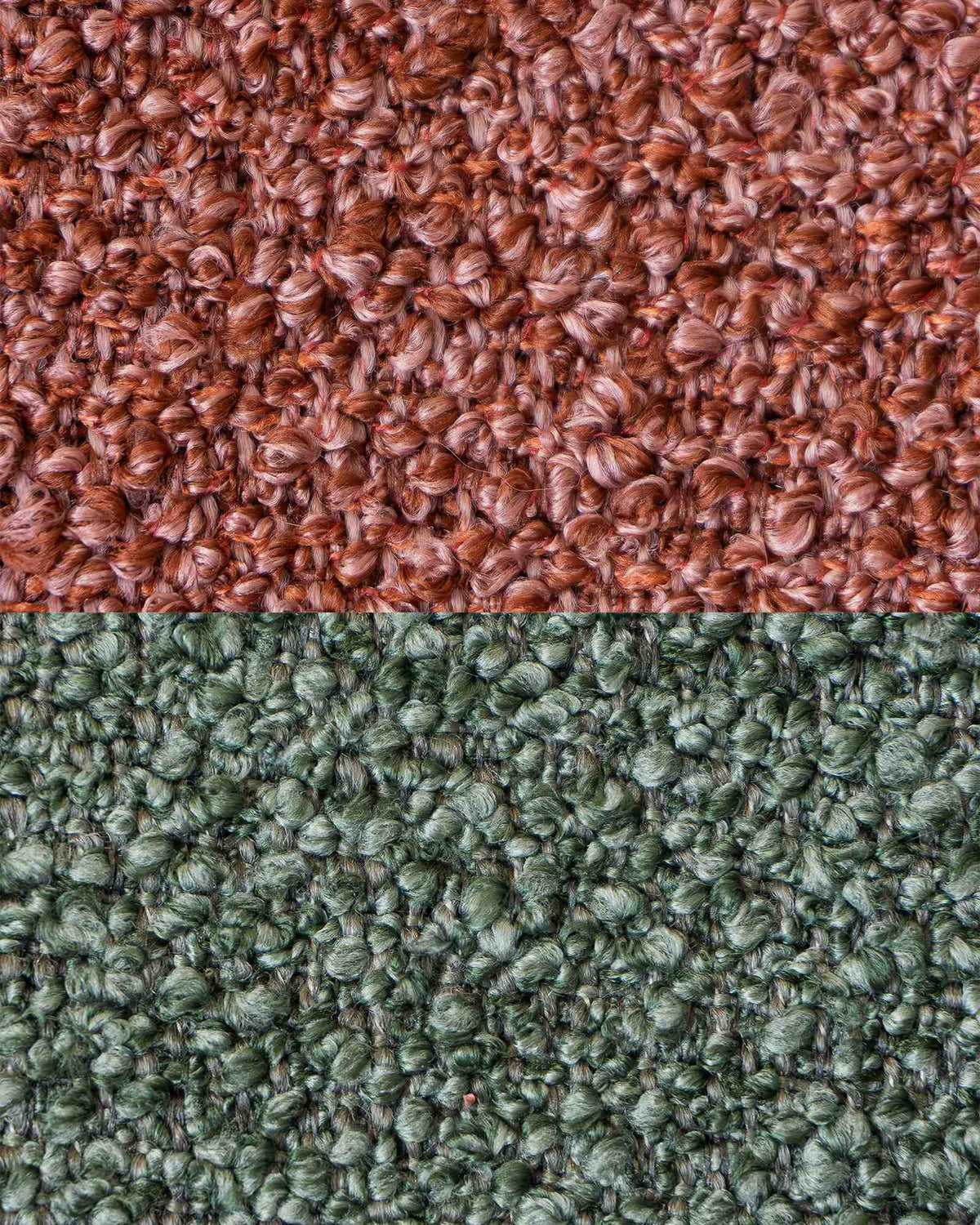 Brick Red Bouclé & Thyme Green Bouclé