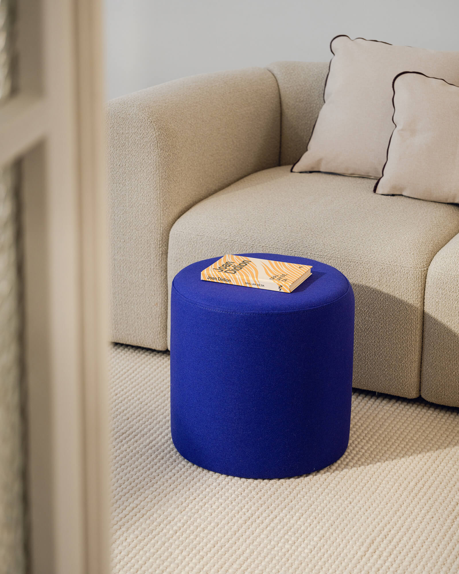 新品♡ soor ploom pouf Tee bergamot 92cm♡ Folk Pouf Tall - orange, round pouf, modern seating - noo.ma