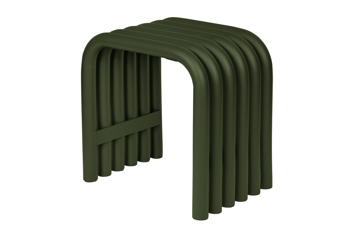 Nokk Stool - dark green steel stool for modern living room - noo.ma