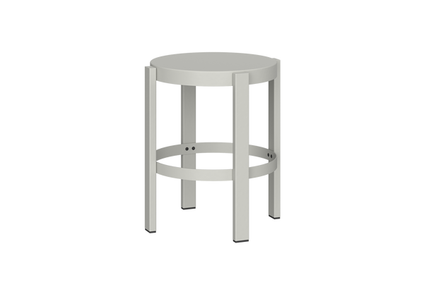 Doon Stool minimal small round steel stool in grey noo.ma