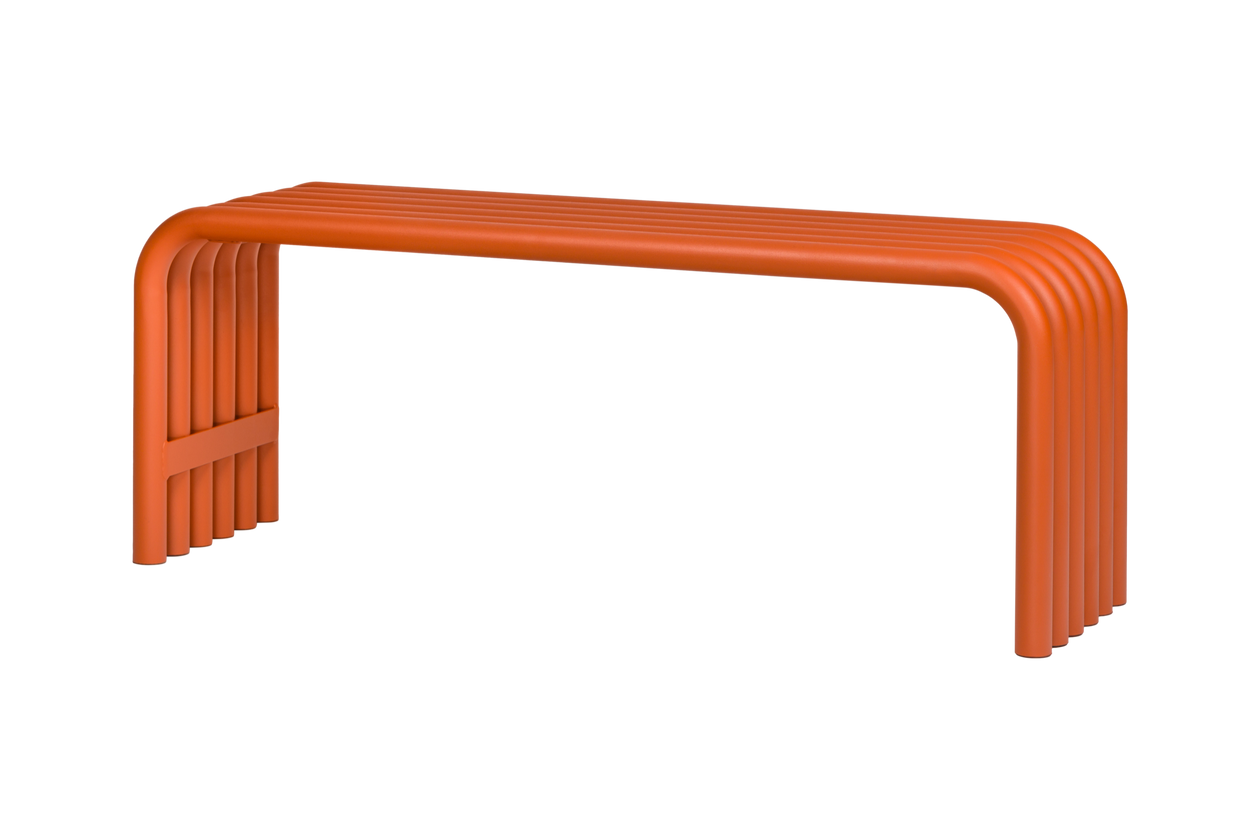 Orange shop garden bench