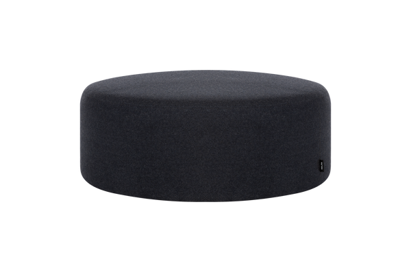 Black round store pouf