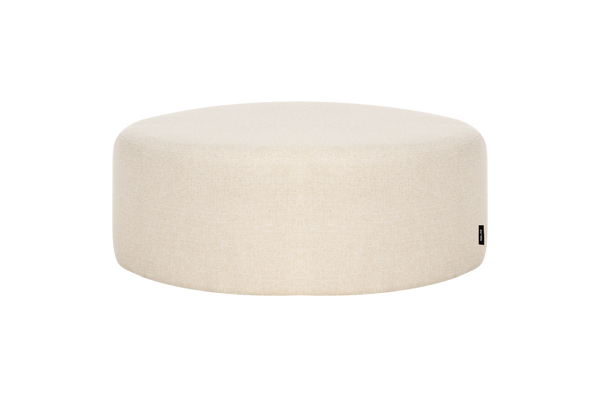 Folk Pouf Wide beige round pouf large ottoman noo.ma