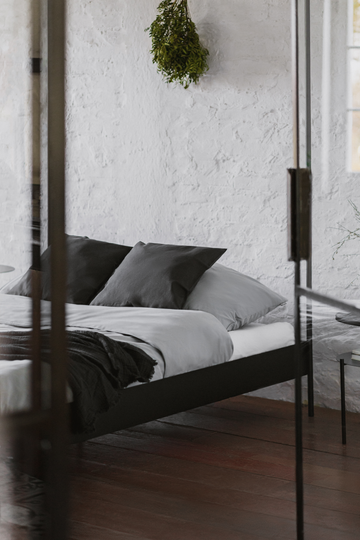 Eton Bed elegant metal bed with optional headboard and slats