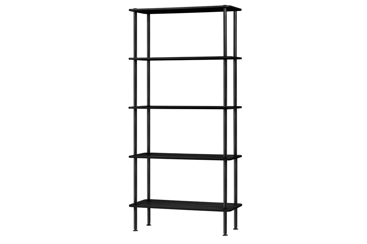 5 tier best sale black bookshelf